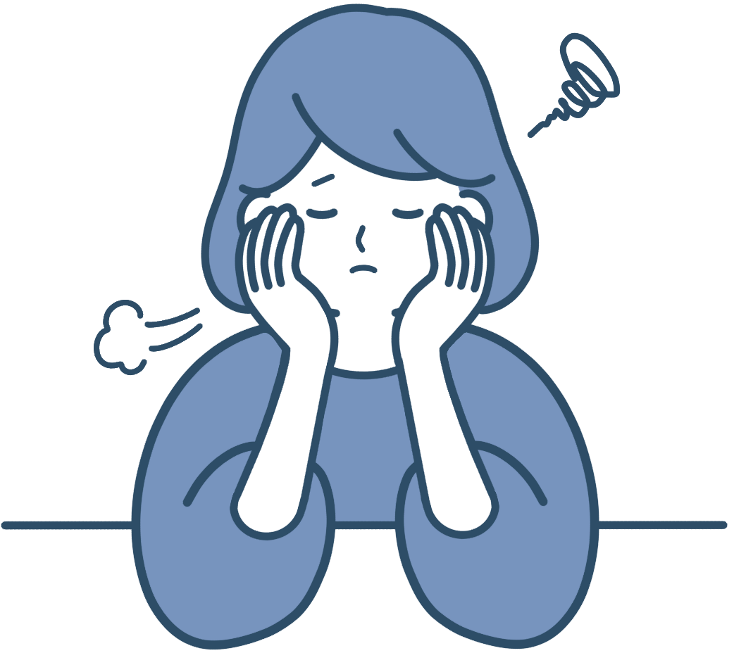 夕方の疲労のイラスト